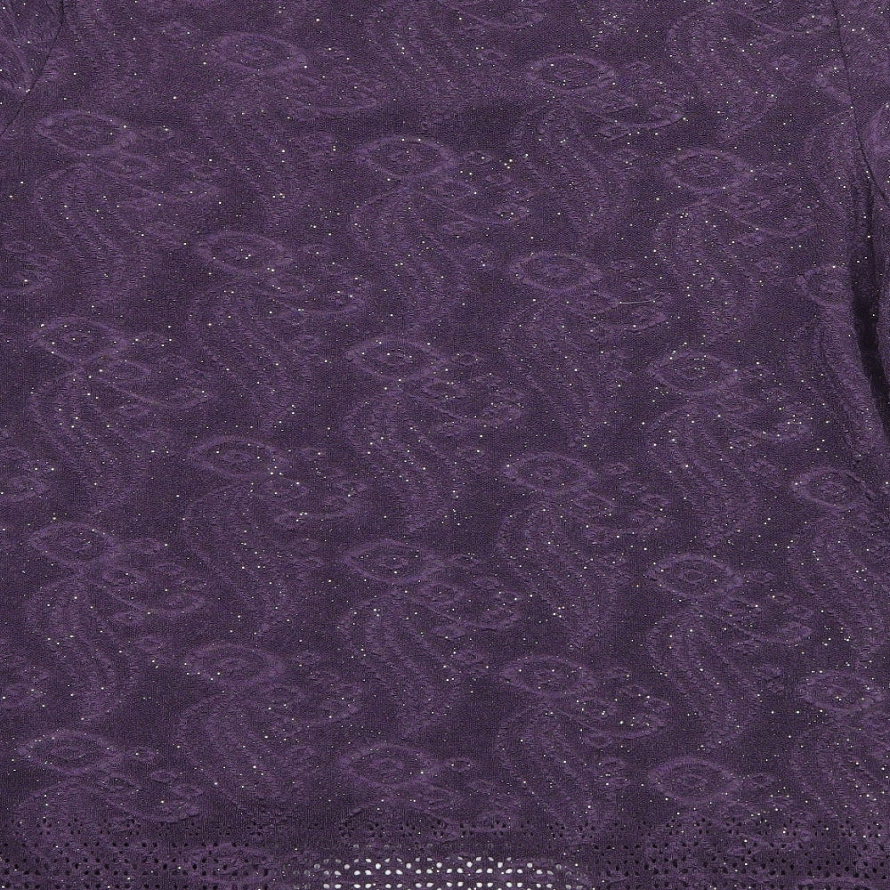 Womens UK Size L Anna Rose Purple Basic Blouse