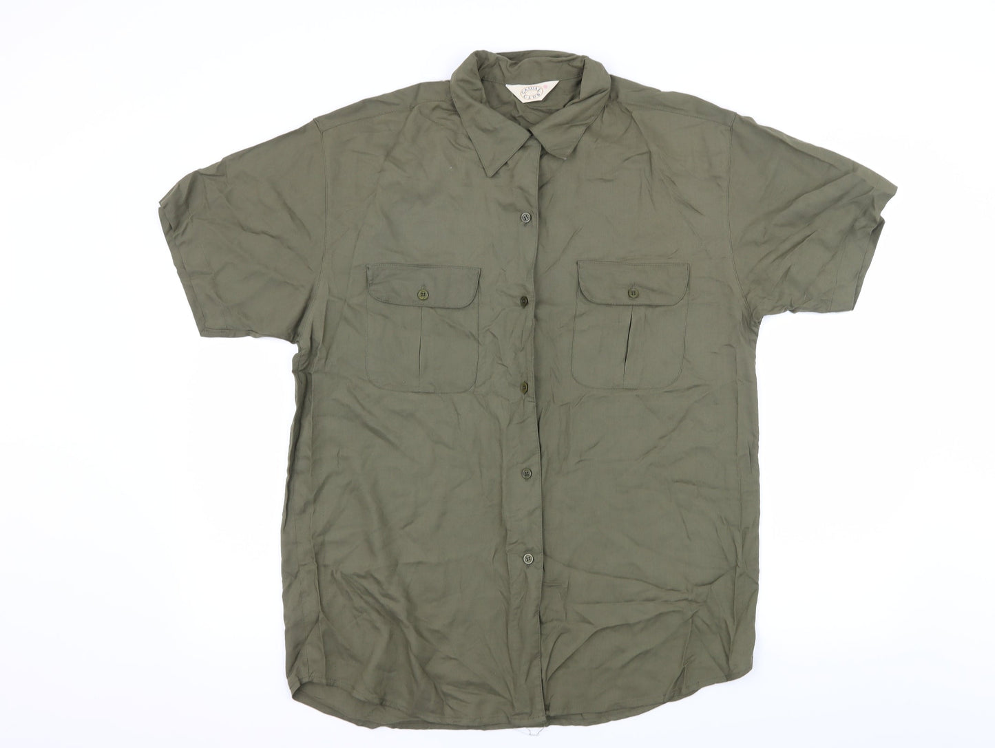 Mens UK Size M Casual Club Green  Button-Up Short Sleeve Casual Shirt