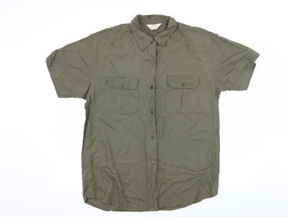 Mens UK Size M Casual Club Green  Button-Up Short Sleeve Casual Shirt