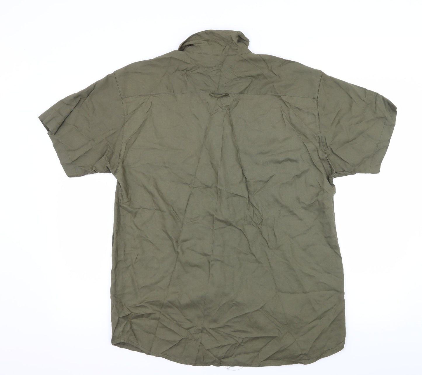 Mens UK Size M Casual Club Green  Button-Up Short Sleeve Casual Shirt