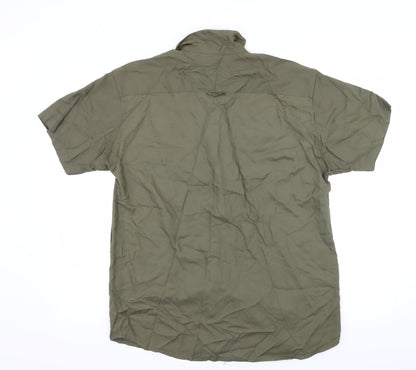 Mens UK Size M Casual Club Green  Button-Up Short Sleeve Casual Shirt