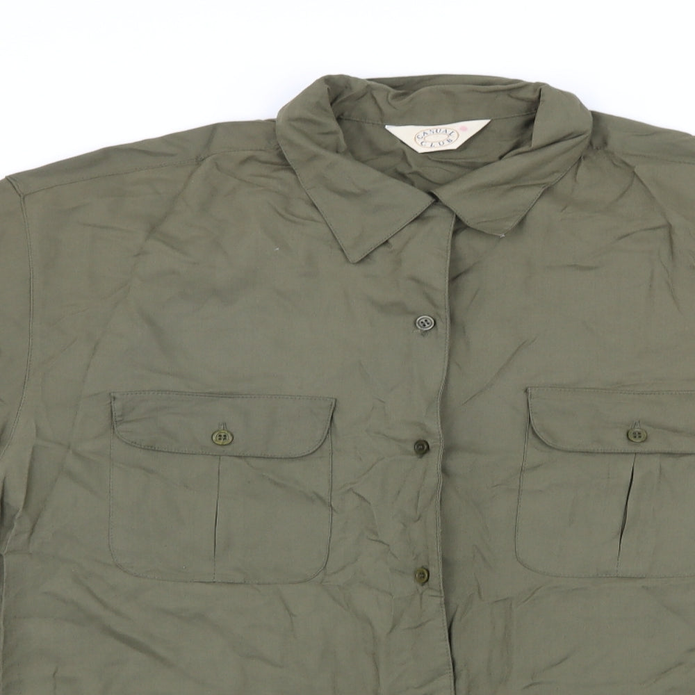 Mens UK Size M Casual Club Green  Button-Up Short Sleeve Casual Shirt