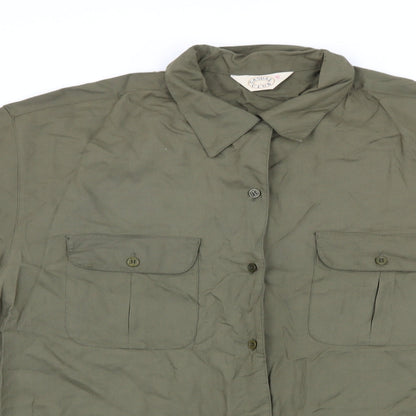 Mens UK Size M Casual Club Green  Button-Up Short Sleeve Casual Shirt