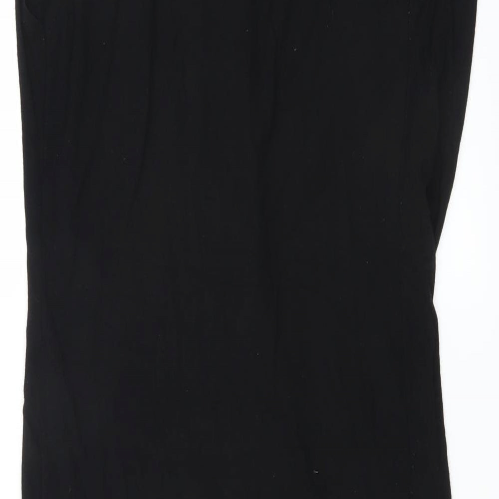 Brand and care label for paper sun women’s black mini, size S