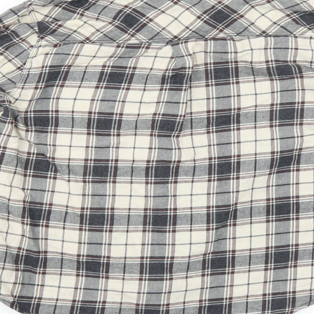 Womens UK Size S FOREVER 21 Grey Basic Button-Up