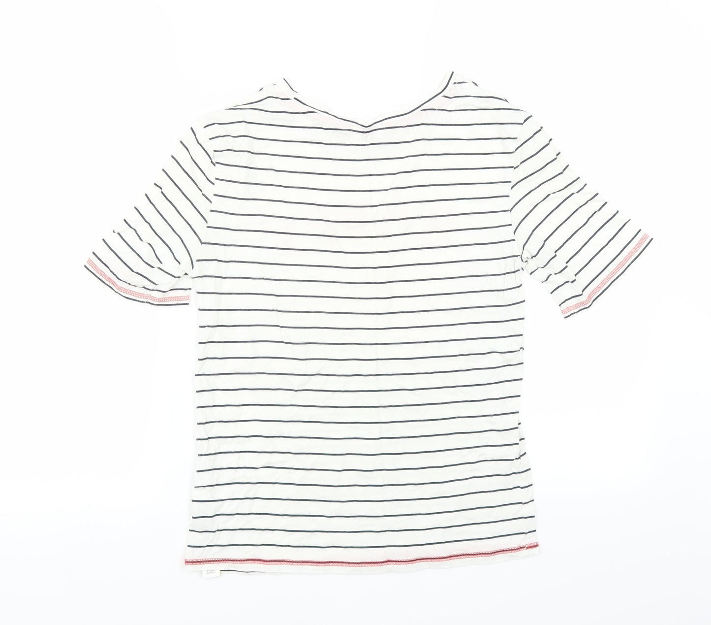 Marks and Spencer Womens White Striped  Top Pyjama Top Size 6  - happy