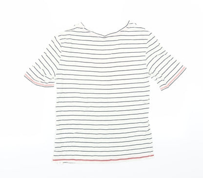 Marks and Spencer Womens White Striped  Top Pyjama Top Size 6  - happy