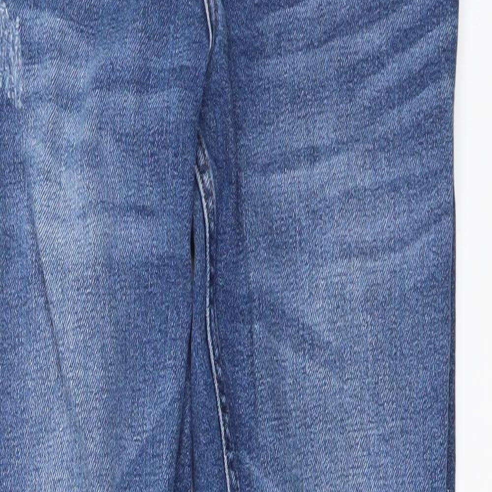 Topshop Womens Blue   Skinny Jeans Size 25 in L32 in - DISTRESSED ankle grazer