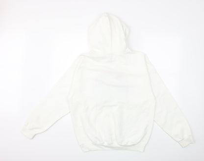 Gildan Womens White   Pullover Hoodie Size M  - thank you nhs