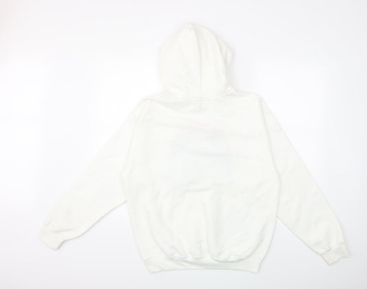 Gildan Womens White   Pullover Hoodie Size M  - thank you nhs