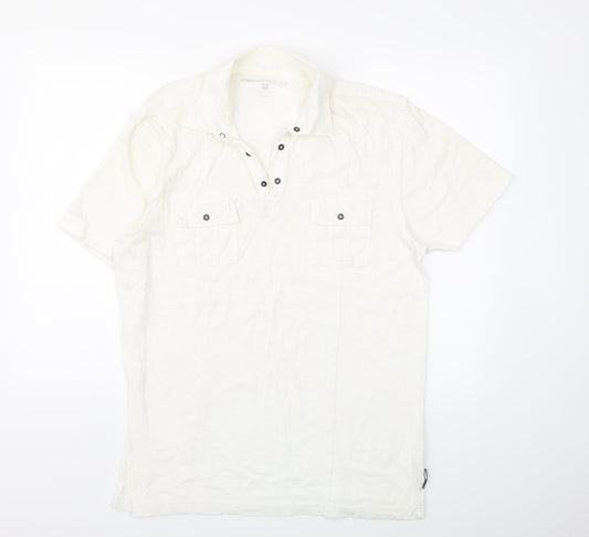Paper Denim & Cloth Mens White    Polo Size M
