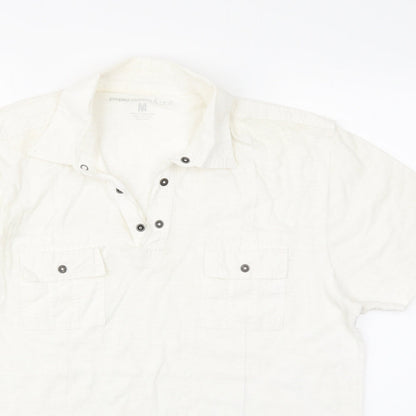Paper Denim & Cloth Mens White    Polo Size M