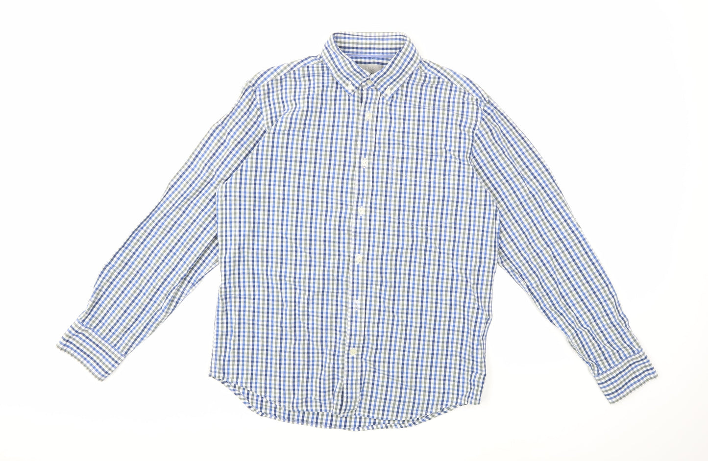 Mens UK Size S Marks and Spencer Blue  Button-Up Long Sleeve Casual Shirt