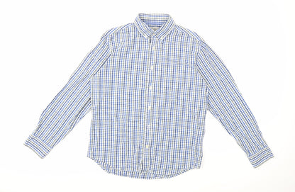 Mens UK Size S Marks and Spencer Blue  Button-Up Long Sleeve Casual Shirt