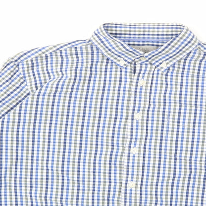 Mens UK Size S Marks and Spencer Blue  Button-Up Long Sleeve Casual Shirt