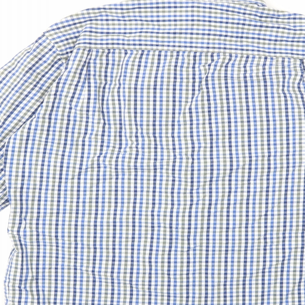 Mens UK Size S Marks and Spencer Blue  Button-Up Long Sleeve Casual Shirt