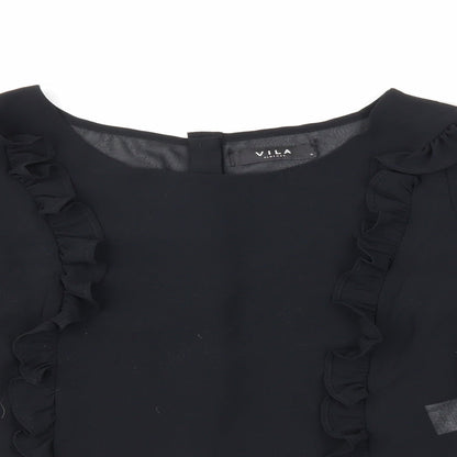 Womens UK Size 8 VILA Black Basic Blouse
