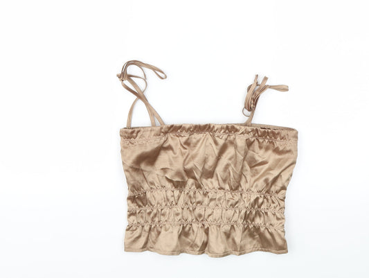 Nasty Gal Womens Gold   Basic Tank Size 6