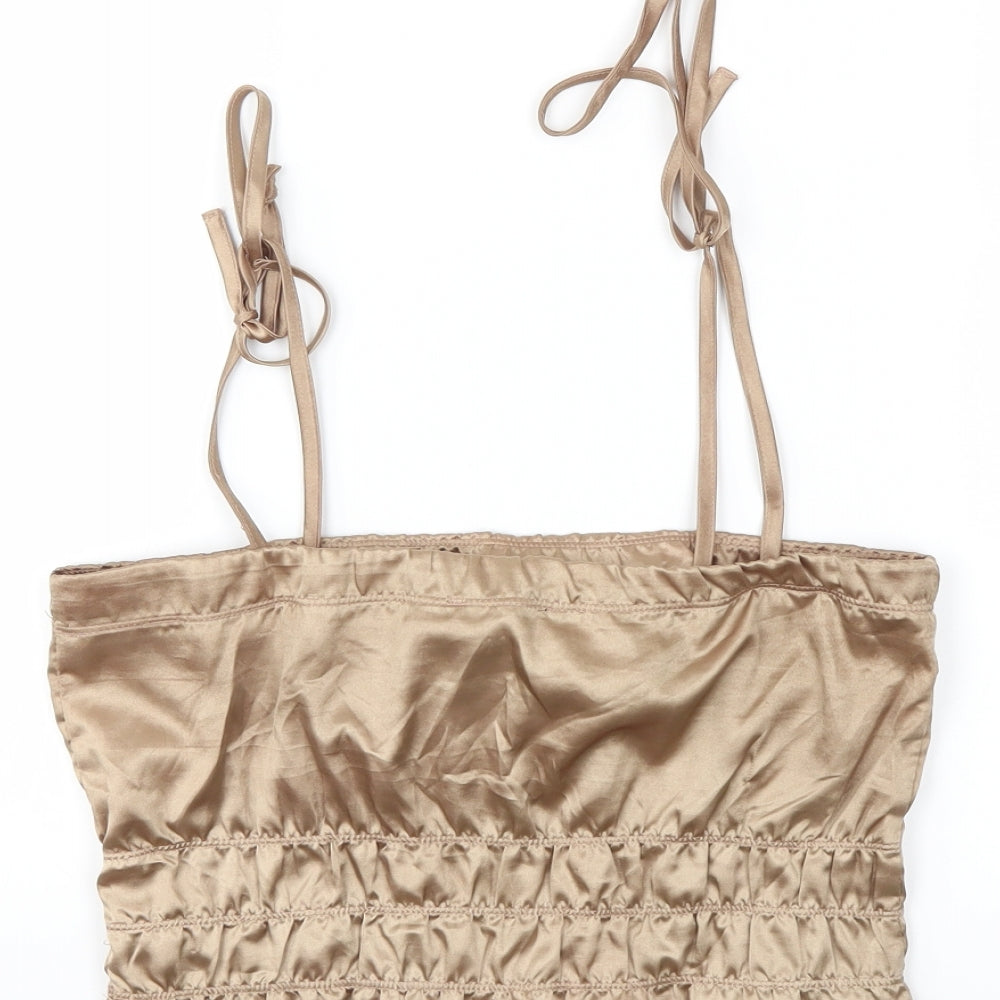 Nasty Gal Womens Gold   Basic Tank Size 6
