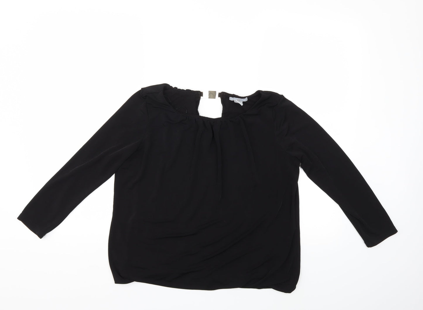 Womens UK Size M H&M Black Basic Blouse