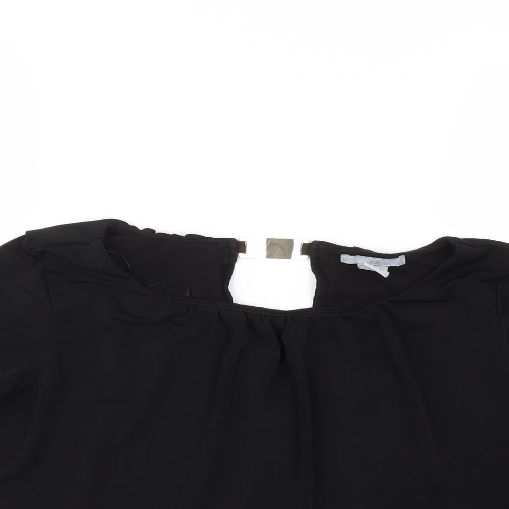 Womens UK Size M H&M Black Basic Blouse