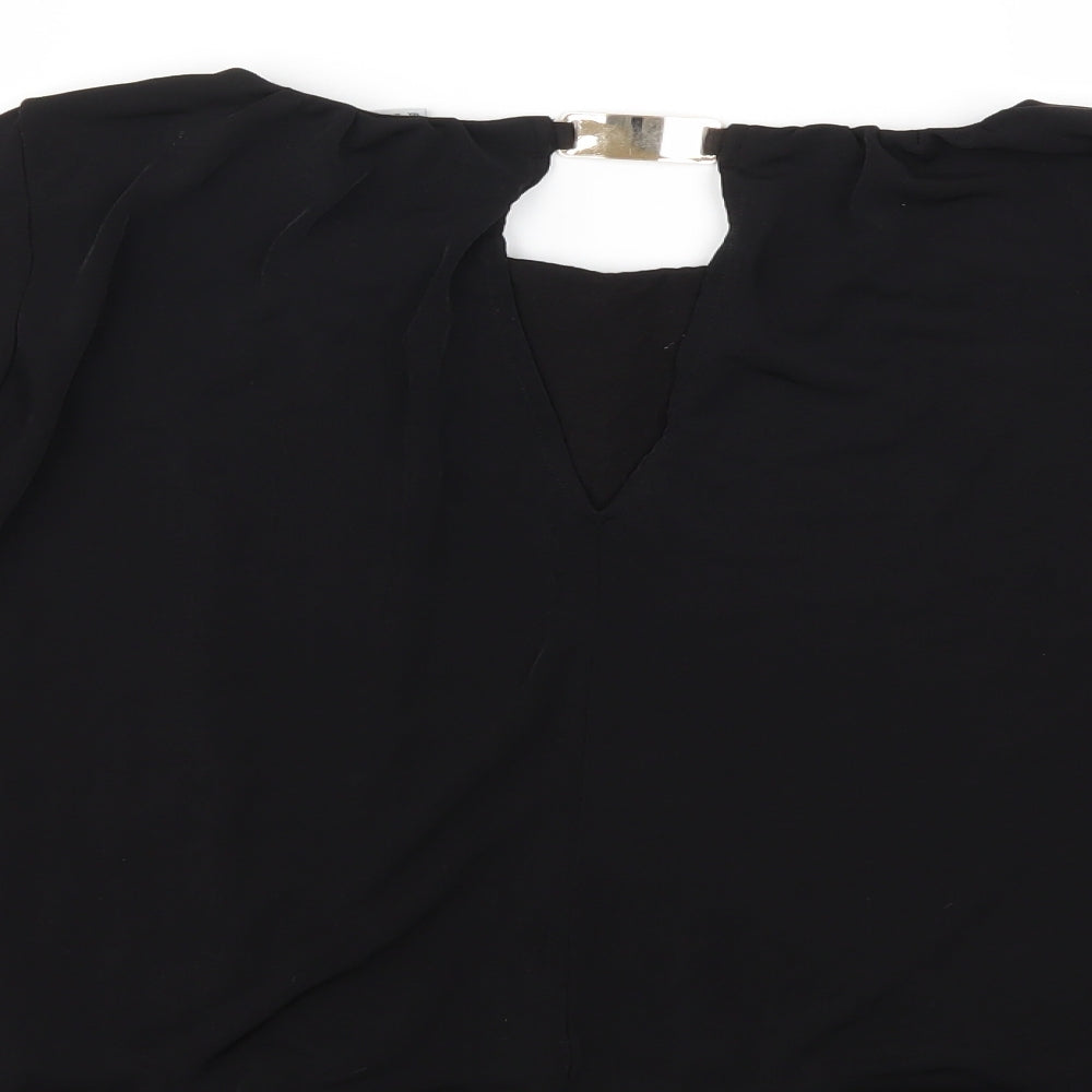 Womens UK Size M H&M Black Basic Blouse
