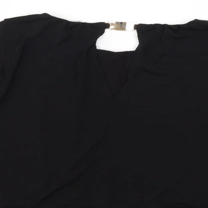 Womens UK Size M H&M Black Basic Blouse