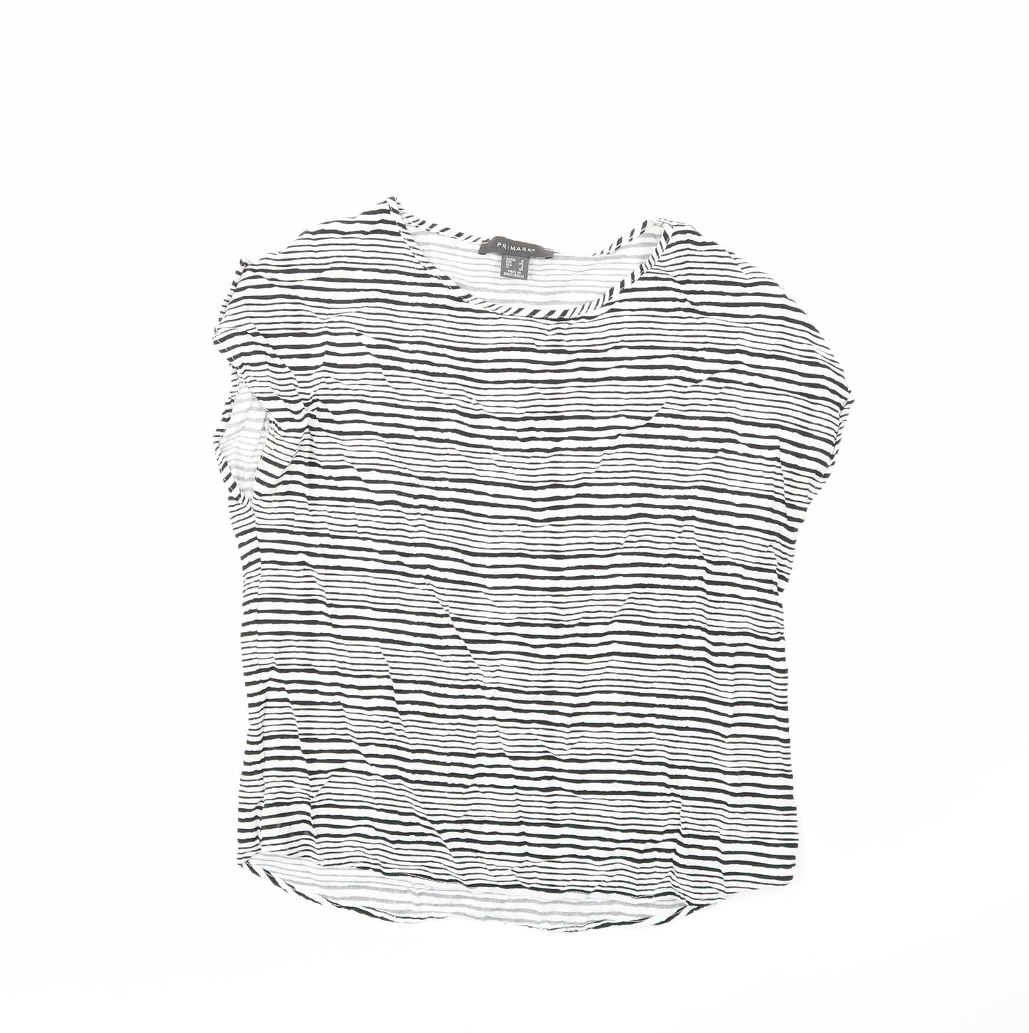 Primark Womens White Striped  Basic Blouse Size 6