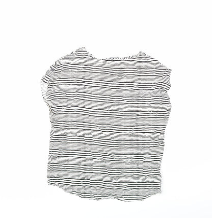 Primark Womens White Striped  Basic Blouse Size 6