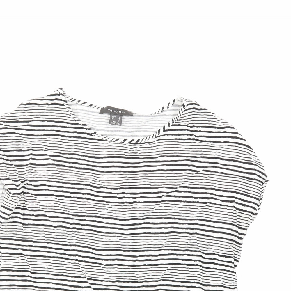 Primark Womens White Striped  Basic Blouse Size 6