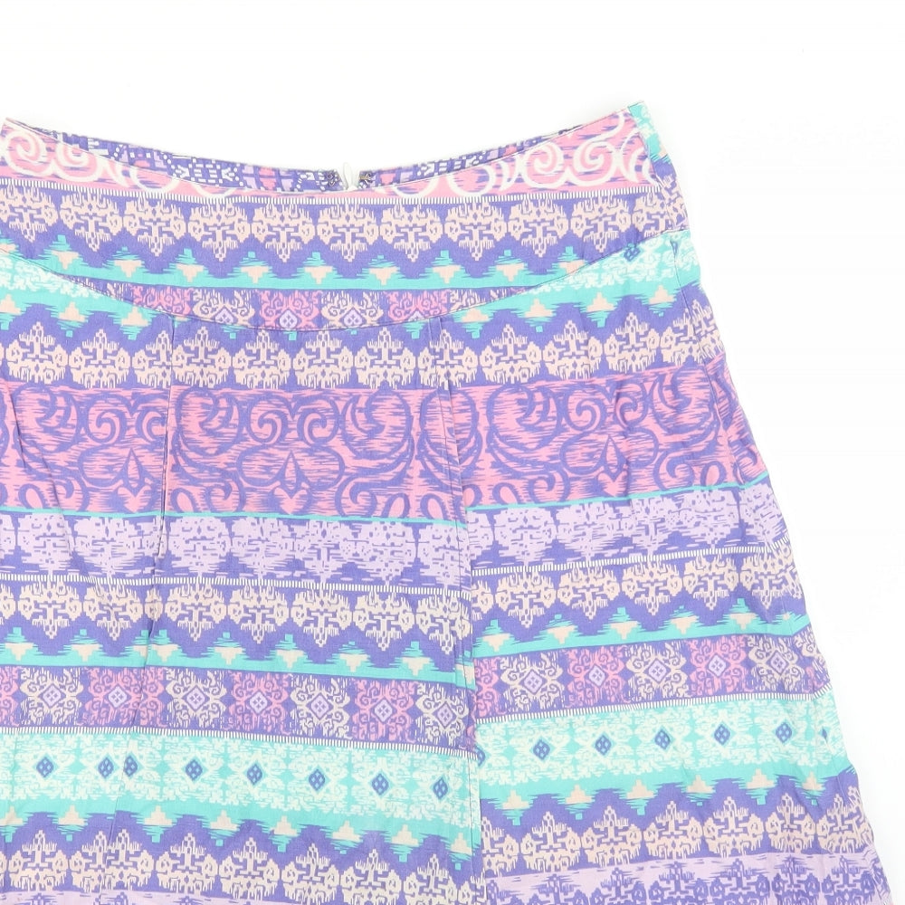 M&Co Womens Purple   A-Line Skirt Size 10