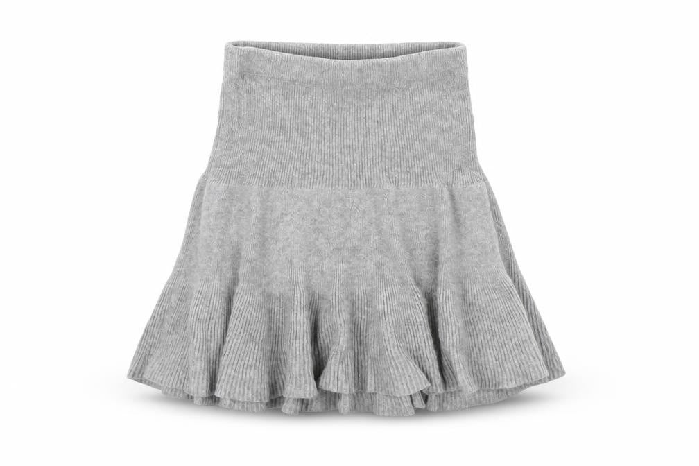 Front view of Gap girls’ grey a-line skirt, size 5, years