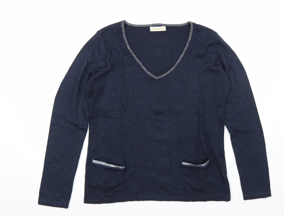 Additional front view of La P'tite Etoile women’s blue jumper, size M