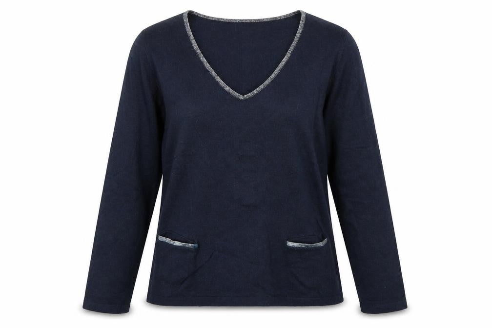 Front view of La P'tite Etoile women’s blue jumper, size M