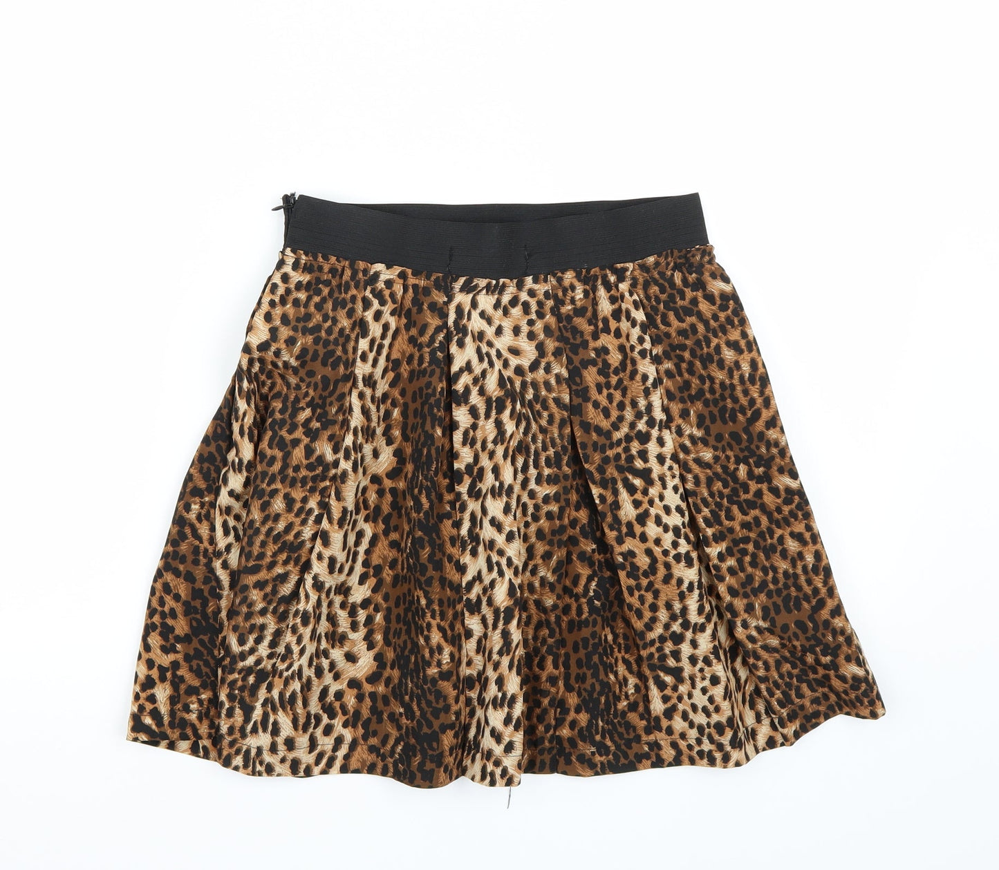 INBDUEWOMAN Womens Brown Animal Print  A-Line Skirt Size S