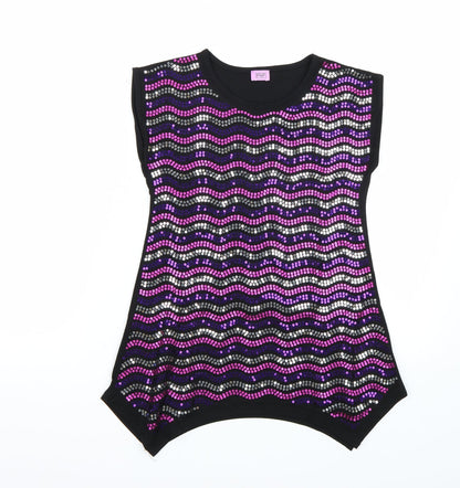 F&F Girls Black   Basic T-Shirt Size 9-10 Years