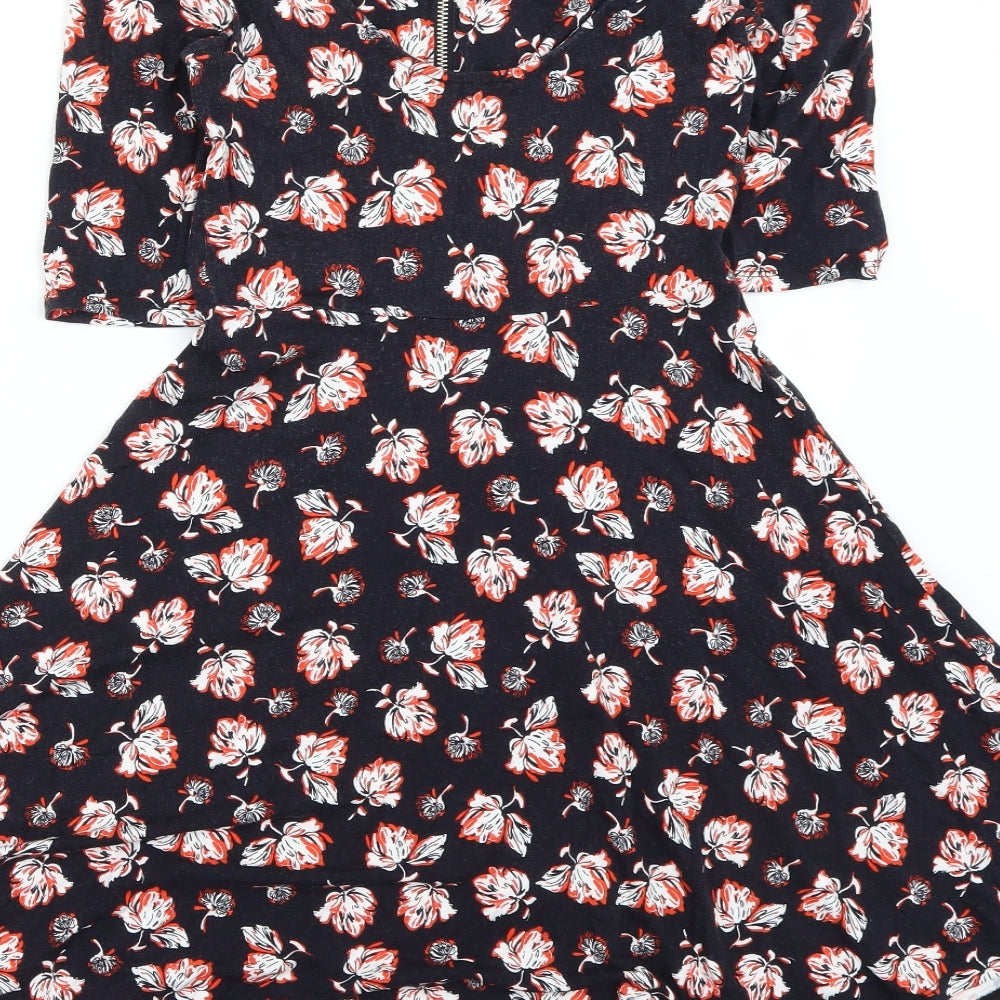 Topshop Womens Black Tie Dye  Fit & Flare  Size 8