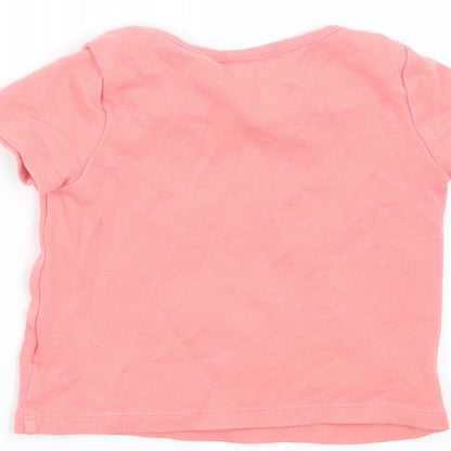 Disney Baby Girls Pink   Basic T-Shirt Size 6-9 Months