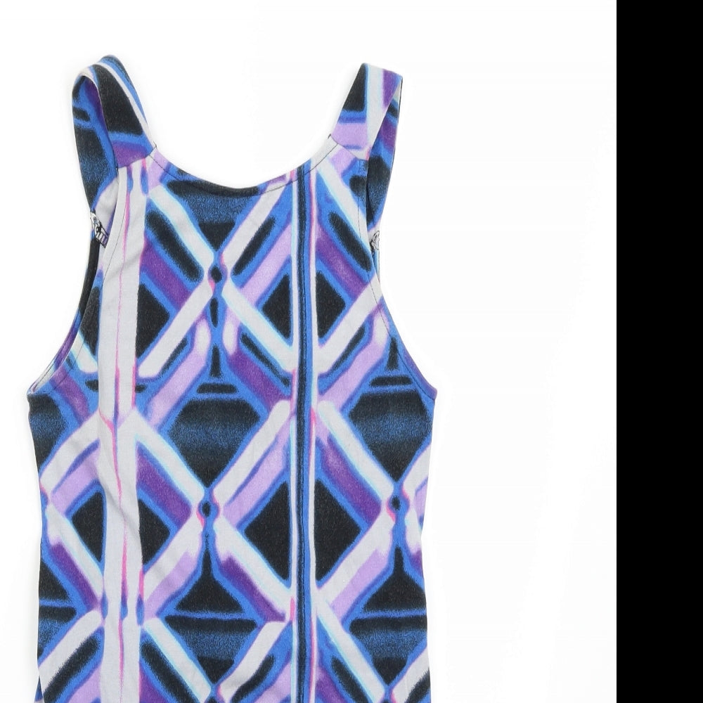 Womens UK Size 8 Topshop Blue Basic Tank