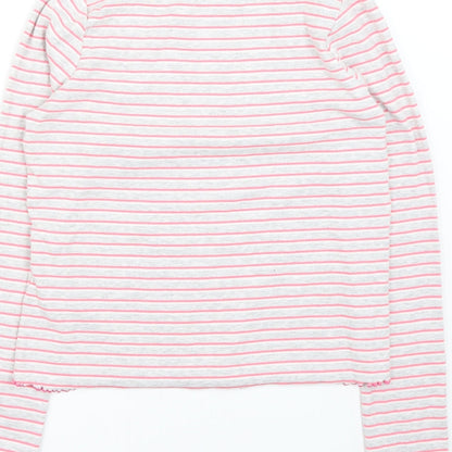 Marks and Spencer Girls Grey Striped  Basic T-Shirt Size 12-13 Years