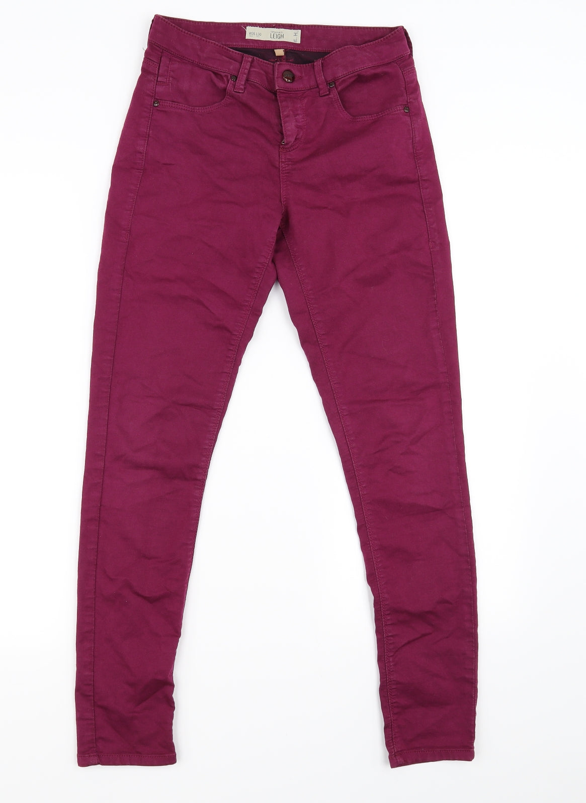Topshop Womens Purple   Straight Jeans Size 26 in L30 in