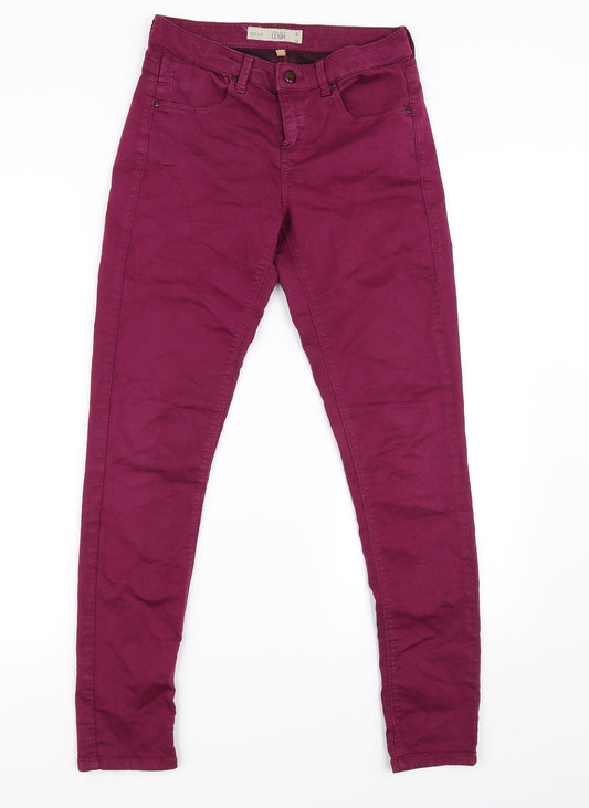 Topshop Womens Purple   Straight Jeans Size 26 in L30 in