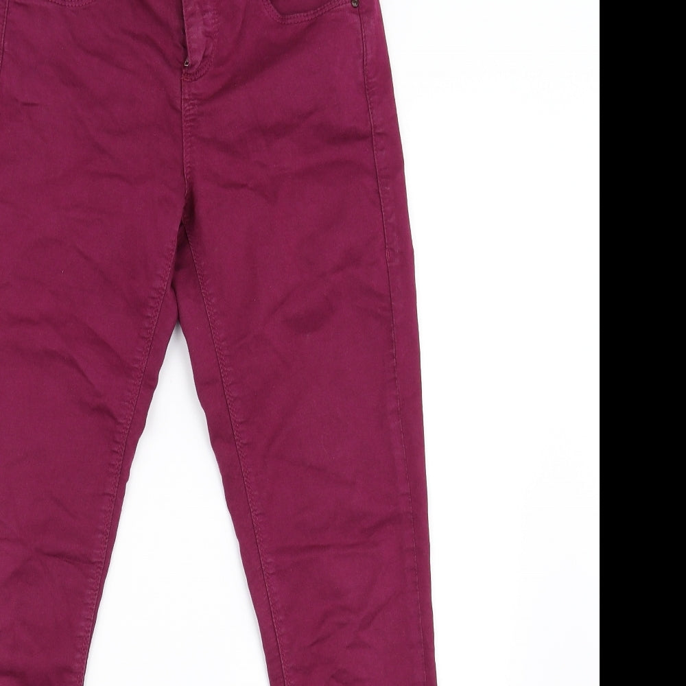 Topshop Womens Purple   Straight Jeans Size 26 in L30 in