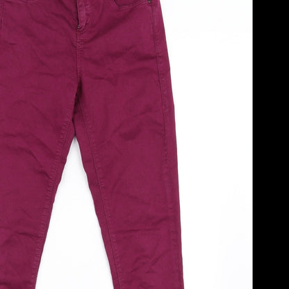 Topshop Womens Purple   Straight Jeans Size 26 in L30 in