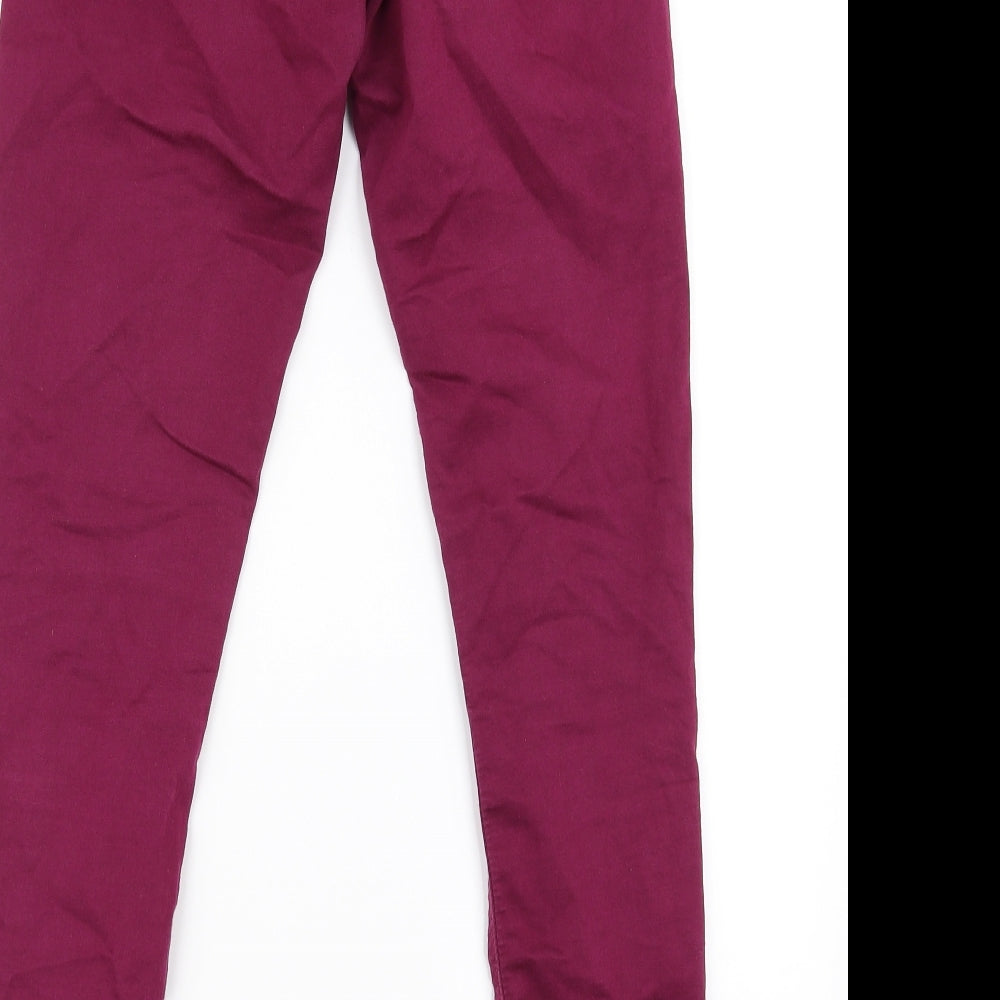 Topshop Womens Purple   Straight Jeans Size 26 in L30 in