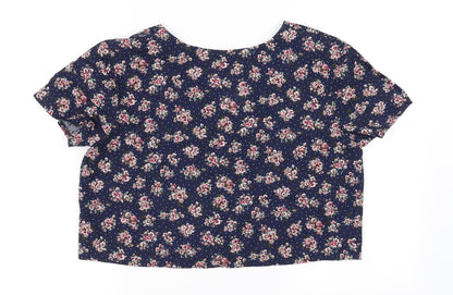 Womens UK Size 16 Nightingales Blue Basic Button-Up