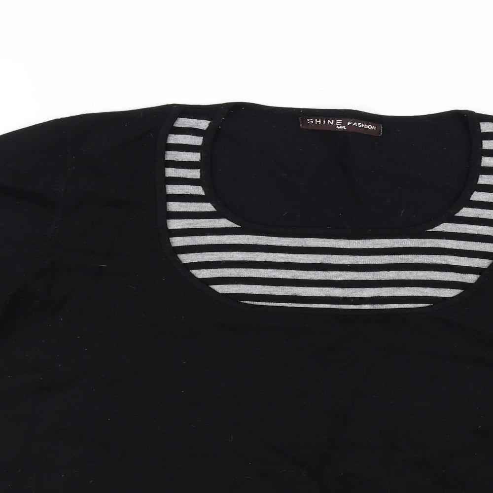 shine fashion Womens Black   Pullover Jumper Size M