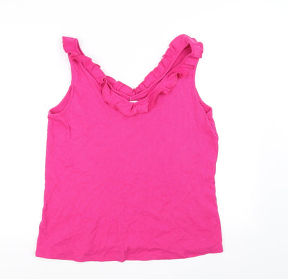 Womens UK Size L Preworn Pink Basic Tank