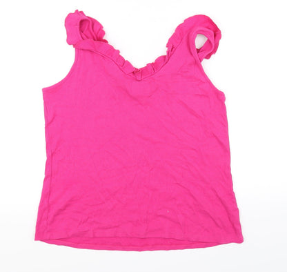 Womens UK Size L Preworn Pink Basic Tank