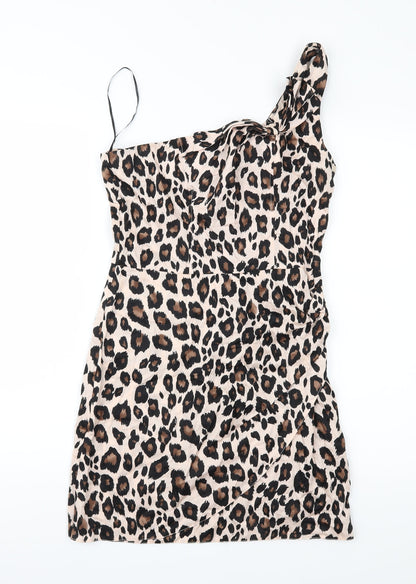 Miss Selfridge Womens Brown Animal Print  Shift  Size 10